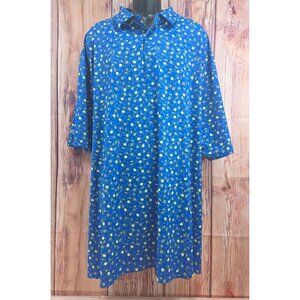 Callaway Mens 4XLT Blue Opti-Dri Polo Shirt With Lemon Margarita Pattern